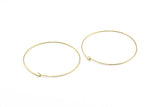 Brass Earring Wires, 25 Raw Brass Earring Studs, Wire Hoops (60x0.8mm) E171