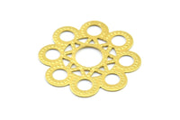 Brass Flower Charm, 12 Raw Brass Flower Filigree (28mm) Brs 441 A0703