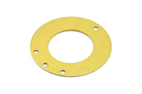 Pirinç Küpe Buluntusu, 3 Delikli 12 Ham Pirinç Yuvarlak Küpe Buluntusu, Tılsımlar (25 mm) Brs 2 A0278