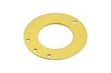 Pirinç Küpe Buluntusu, 3 Delikli 12 Ham Pirinç Yuvarlak Küpe Buluntusu, Tılsımlar (25 mm) Brs 2 A0278