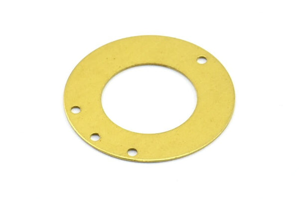 Pirinç Küpe Buluntusu, 3 Delikli 12 Ham Pirinç Yuvarlak Küpe Buluntusu, Tılsımlar (25 mm) Brs 2 A0278