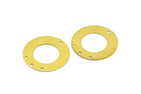 Pirinç Küpe Buluntusu, 3 Delikli 12 Ham Pirinç Yuvarlak Küpe Buluntusu, Tılsımlar (25 mm) Brs 2 A0278