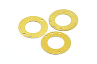 Pirinç Küpe Buluntusu, 3 Delikli 12 Ham Pirinç Yuvarlak Küpe Buluntusu, Tılsımlar (25 mm) Brs 2 A0278