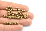 30 Raw Brass Ball Beads, Findings (6mm , Hole Size 3mm) Brs 0103 b0033