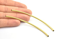 Brass Choker Finding, 12 Raw Brass Curved Tubes (3x100mm) Bs 1418