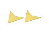Brass Triangle Pendant, 4 Raw Brass Triangle Pendant Without Holes (33x33x33mm) Brass 045-0 A0151