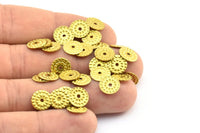 Brass Bead Cap, 50 Raw Brass Bead Caps, Findings (9mm) Brs 86 A0448