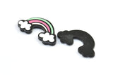 Fridge Magnet Parts, 4 Fridge Plastic Rainbow Magnet Parts (27x14.5x2.2mm)