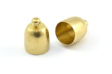 Brass End Cap, 20 Raw Brass End Cap, Cord Tip Cord End - (9.7x13.7mm) - Bs-1665