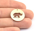 Brass Elephant Necklace, 10 Raw Brass Elephant Tags With 1 Hole, Findings, Charms (23x0.9mm) K635