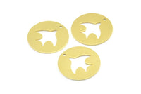 Brass Bird Necklace, 10 Raw Brass Bird Tags With 1 Hole, Findings, Charms (23x0.9mm) K636