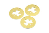 Brass Clover Necklace, 10 Raw Brass Clover Tags With 1 Hole, Findings, Charms (23x0.9mm) K629
