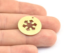 Brass Snowflake Necklace, 10 Raw Brass Snowflake Tags With 1 Hole, Findings, Charms (23x0.9mm) K634