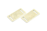Rectangle Bracelet Blank, 3 Antique Silver Plated Brass Bracelet Blanks With 2 Holes (20x40x0.80mm) Brass 2040-2 A0213