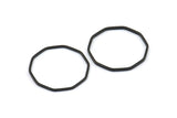 Black Decagon Blank, 25 Oxidized Brass Black Decagon Charms, Pendants (20x0.8x0.7mm) BS 1774 S381
