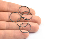 Black Decagon Blank, 25 Oxidized Brass Black Decagon Charms, Pendants (20x0.8x0.7mm) BS 1774 S381