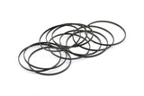 45mm Circle Connector, 6 Oxidized Brass Black Circle Connectors (45x1.7x0.8mm) E053 S721