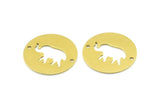Brass Elephant Connector, 10 Raw Brass Elephant Connectors With 2 Holes, Findings, Charms (23x0.9mm) K633