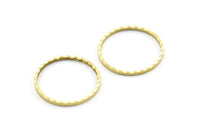 Textured Brass Charm, 50 Cutting Raw Brass Circles (16mm) A0585