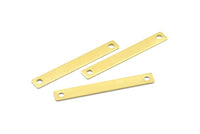 Personalized Brass Connector, 10 Raw Brass Stamping Connectors (54x7mm) B0182