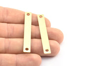 Personalized Brass Connector, 10 Raw Brass Stamping Connectors (54x7mm) B0182