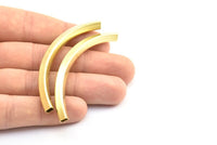 Square Noodle Tube, 10 Raw Brass Square Oval Tubes (75x5x5mm) Sq14 Brc276
