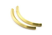 Square Oval Tube, 5 Raw Brass Square Oval Tubes  (75x5x5mm) Sq14  brc276