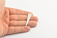 Hammered Triangle Charm, 3 Silver Tone Hammered Long Triangle Charms, Pendant, Earring Findings (11x50x1.2mm) N0276 H0500