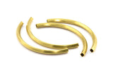 Oval Choker Tube - 12 Raw Brass Square Oval Curved Tubes (95x5x5mm) Sq20 Brc275