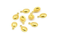 Oval Necklace Charm, 50 Raw Brass Oval Charms (6x10mm) Brs 83657 A0511