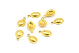 Oval Necklace Charm, 50 Raw Brass Oval Charms (6x10mm) Brs 83657 A0511