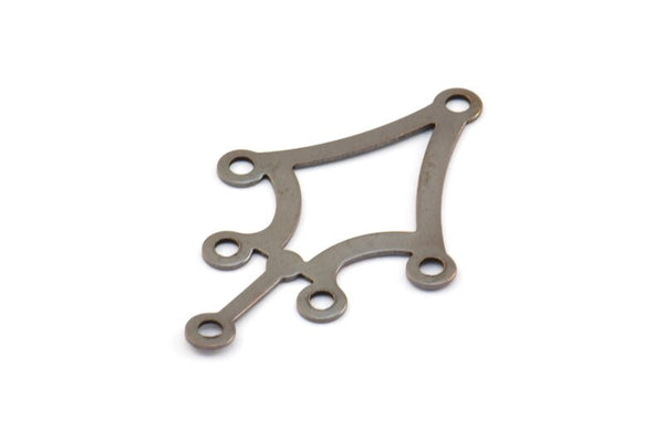 Copper Earring Finding, 20 Copper Earring Findings with 6 Holes (36x23mm)  Pen22 K166