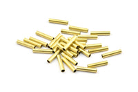 Brass Tube Bead, 40 Raw Brass Tube Bead Tubes, Jewellery Findings, Tube Beads (3x15mm) Bs 1442