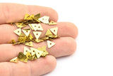Brass Triangle Bead, 100 Raw Brass Triangle Bead Caps, Disc, Findings (7x8mm) Brs 619 A0481