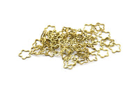 Brass Floral Ring, 24 Raw Brass Flower Charms (10mm) M09 N542