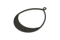 Black Drop Earring, 3 Oxidized Brass Black Drop Earring Charms With 1 Loop, Pendants, Findings (49x36x0.8mm) E036 S767