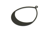 Black Drop Earring, 3 Oxidized Brass Black Drop Earring Charms With 1 Loop, Pendants, Findings (49x36x0.8mm) E036 S767