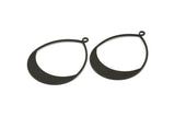 Black Drop Earring, 3 Oxidized Brass Black Drop Earring Charms With 1 Loop, Pendants, Findings (49x36x0.8mm) E036 S767