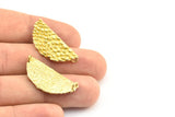Brass Half Moon, 3 Raw Brass Mermaid Semi Circle Pendants With 2 Loops (31x14x2mm) E268