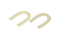 Silver Geometric Charm, 6 Silver Tone U Shaped Pendants With 2 Holes, Charms, Findings (35x27x0.50mm) E015 H0258