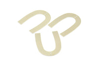 Silver Geometric Charm, 6 Silver Tone U Shaped Pendants With 2 Holes, Charms, Findings (35x27x0.50mm) E015 H0258