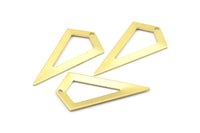 Brass Triangle Pendant, 6 Raw Brass Triangle Pendants With 1 Hole, Charms, Earrings (38x20x0.8mm) U149