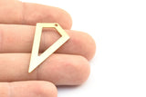 Brass Triangle Pendant, 6 Raw Brass Triangle Pendants With 1 Hole, Charms, Earrings (38x20x0.8mm) U149