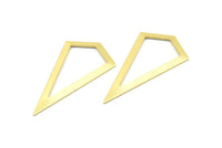 Pirinç Üçgen Kolye, 4 Ham Pirinç Üçgen Kolye, Tılsımlar, Küpeler (54x28,5x0,8 mm) U150