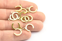 C Şeklinde Tılsım, 1 Döngülü 12 Ham Pirinç Kolye Tılsımı, Bulgular (15,5x11x1,5x1,8 mm) K185