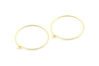 Gold Earring Wires, 25 Gold Lacquer Plated Brass Earring Studs, Wire Hoops (25x0.70mm) BS 2233 Q0182