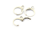 Antique Silver Earring Clasp, 25 Antique Silver Plated Brass Leverback Earring Clasps (12x14mm) (bs1100)--A0897 H0560