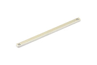Long Necklace Bar, 10 Silver Tone Bar Connectors With 2 Holes (55x3x1mm) Brc 148--A0825 H0597