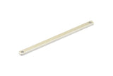 Long Necklace Bar, 10 Silver Tone Bar Connectors With 2 Holes (55x3x1mm) Brc 148--A0825 H0597