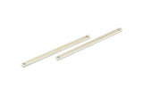 Long Necklace Bar, 10 Silver Tone Bar Connectors With 2 Holes (55x3x1mm) Brc 148--A0825 H0597